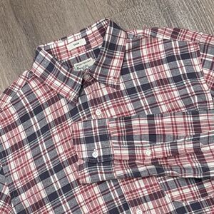 J Crew Indian Madras Shirt Mens Large Plaid Cotton Slim Fit